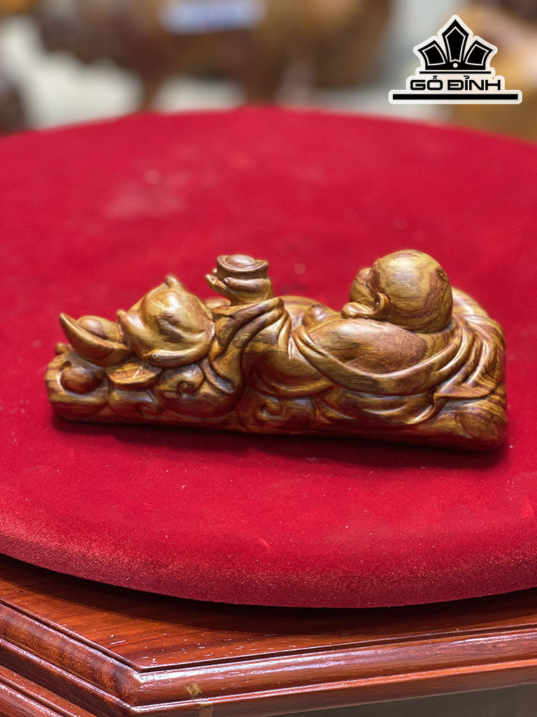 Tượng Phật Di Lặc Gỗ Sưa Cao 8 Ngang 19 Sâu 8 (cm)