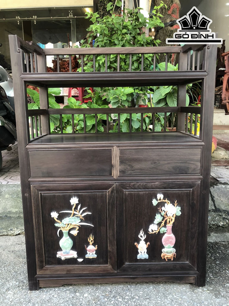 Tủ Trà Gỗ Trắc Cao 86 Rộng 62 Sâu 31 (cm)