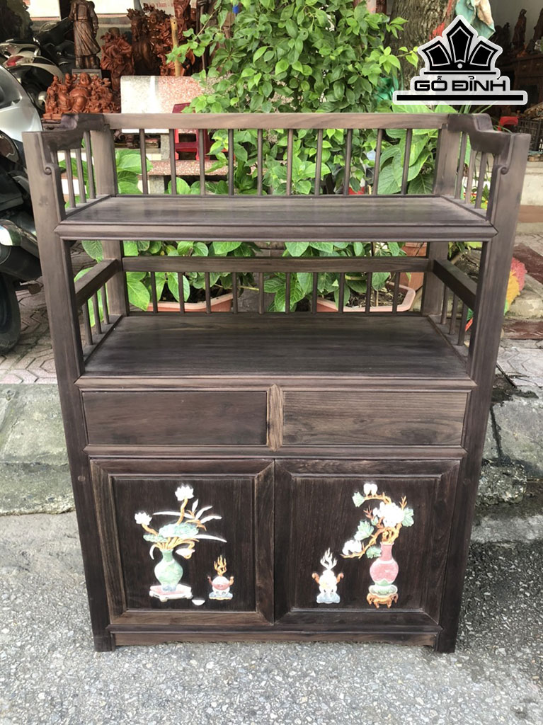 Tủ Trà Gỗ Trắc Cao 86 Rộng 62 Sâu 31 (cm)