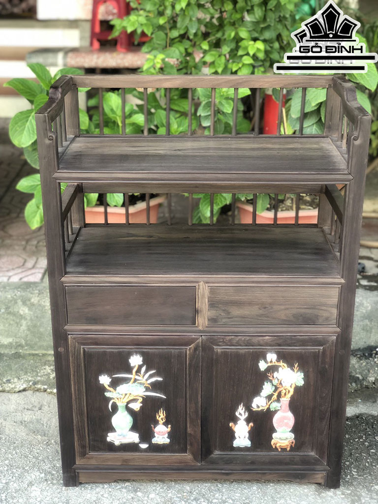 Tủ Trà Gỗ Trắc Cao 86 Rộng 62 Sâu 31 (cm)