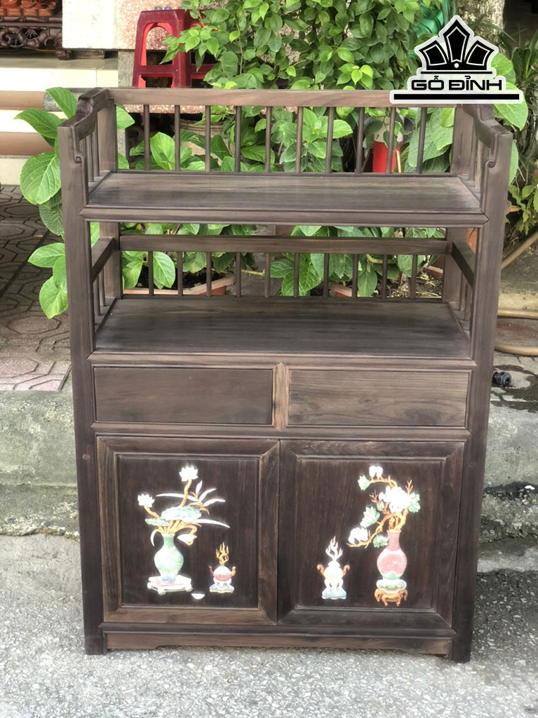 Tủ Trà Gỗ Trắc Cao 86 Rộng 62 Sâu 31 (cm)