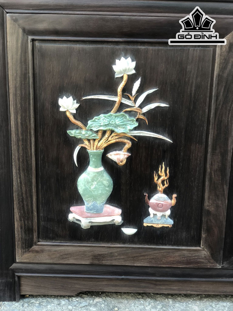 Tủ Trà Gỗ Trắc Cao 86 Rộng 62 Sâu 31 (cm)