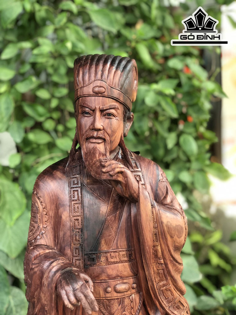 Tượng Gia Cát Lượng Gỗ Cẩm Cao 86 Ngang 31 Sâu 30 (cm)
