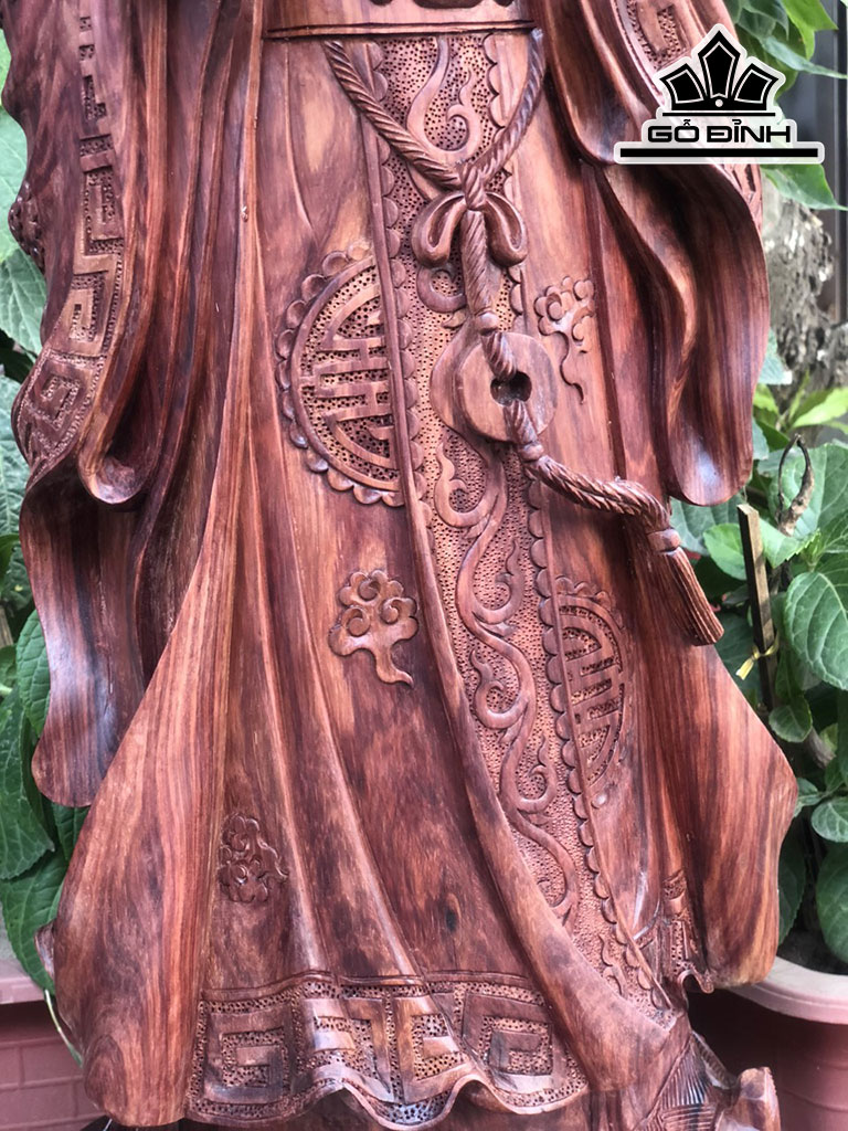 Tượng Gia Cát Lượng Gỗ Cẩm Cao 86 Ngang 31 Sâu 30 (cm)