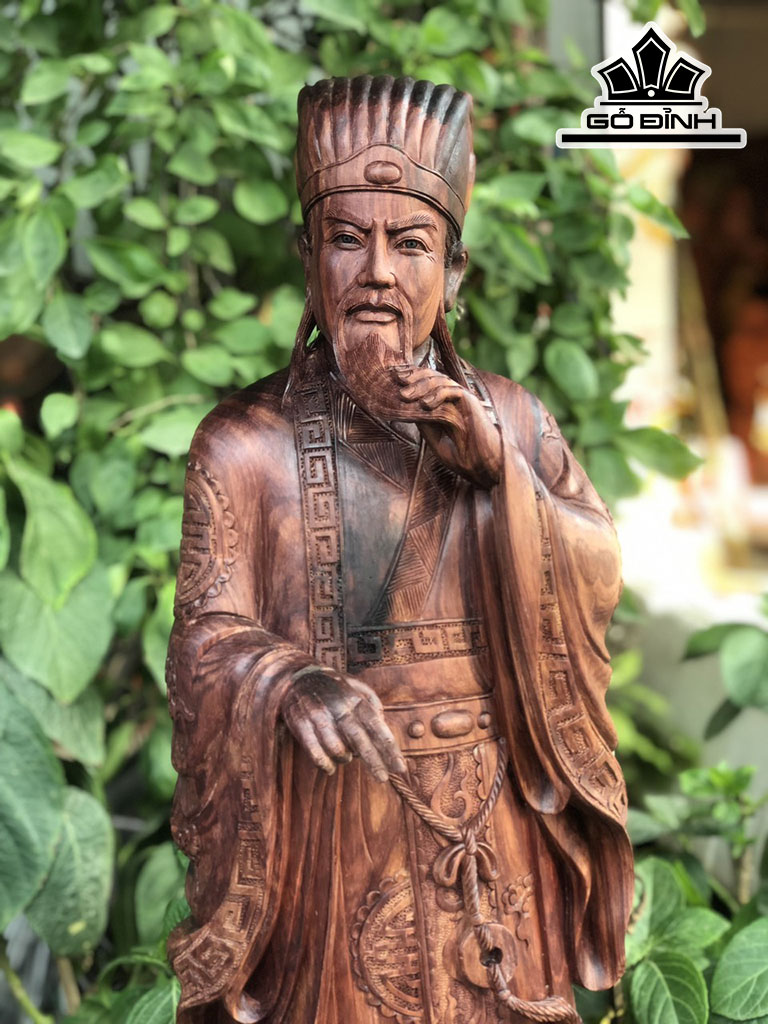 Tượng Gia Cát Lượng Gỗ Cẩm Cao 86 Ngang 31 Sâu 30 (cm)