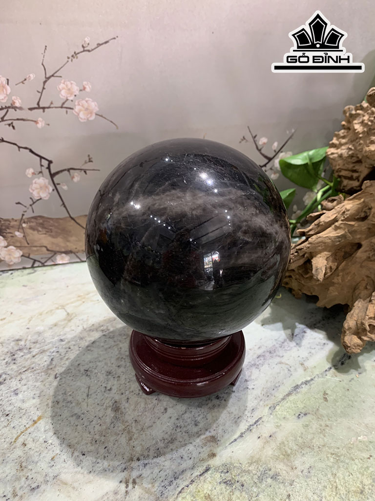 Bi Cầu Đá Thạch Anh Đen Đường Kính 13,8 (cm) 3,9kg