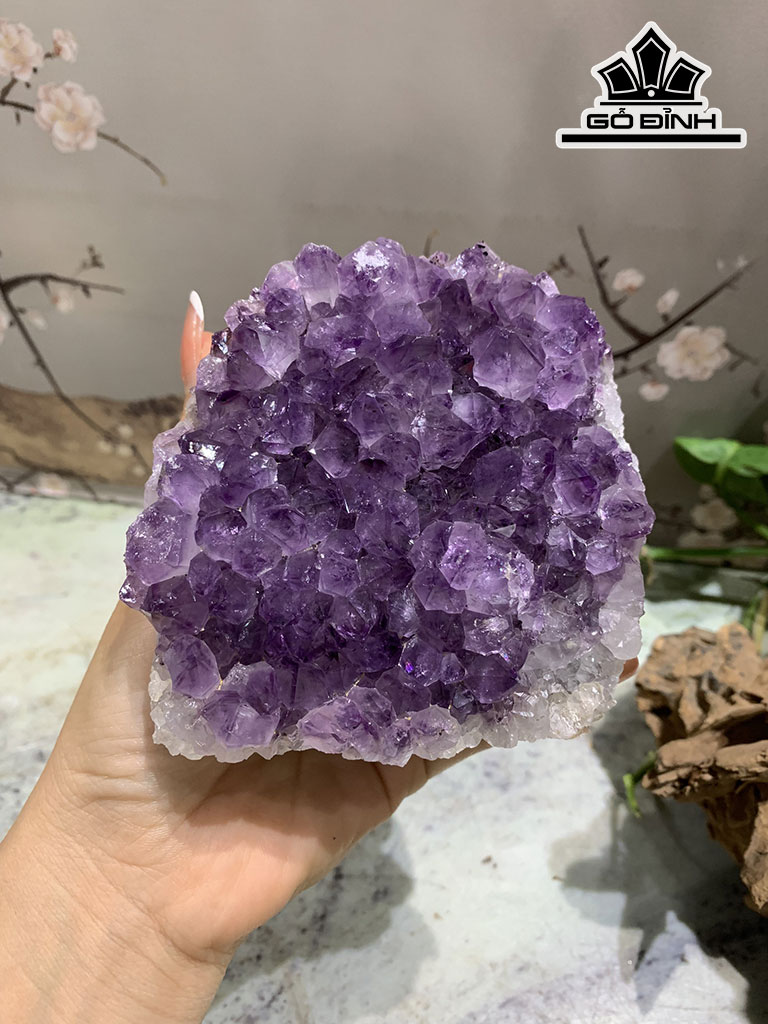 Bụi Thạch Anh Tím Cao 10 Ngang 10 Sâu 6(cm) 0,65kg
