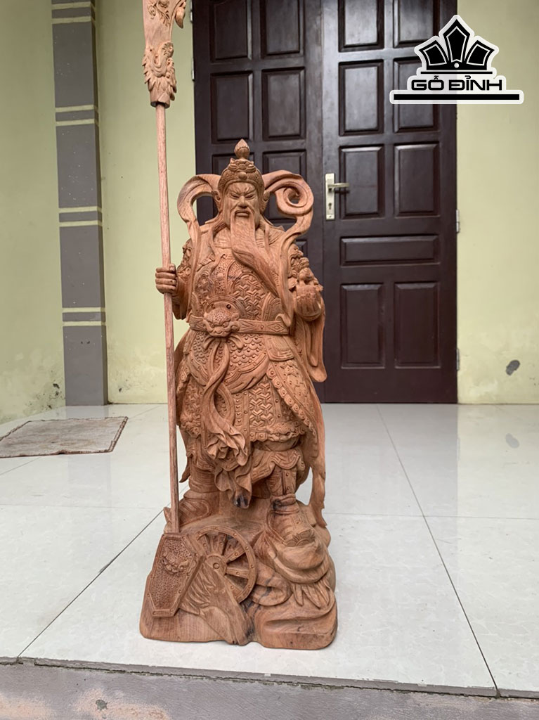 Tượng Quan Công Gỗ Hương Cao 70 Ngang 28 Sâu 22 (cm)