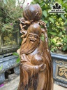 Tượng Ông Thọ Gỗ Bách Xanh Cao 51 Ngang 27 Sâu 13 (cm)