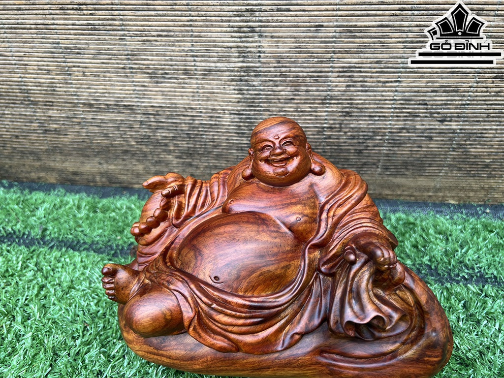 Tượng Phật Di Lặc Gỗ Sưa Cao 15 Ngang 21 Sâu 11,5 (cm)
