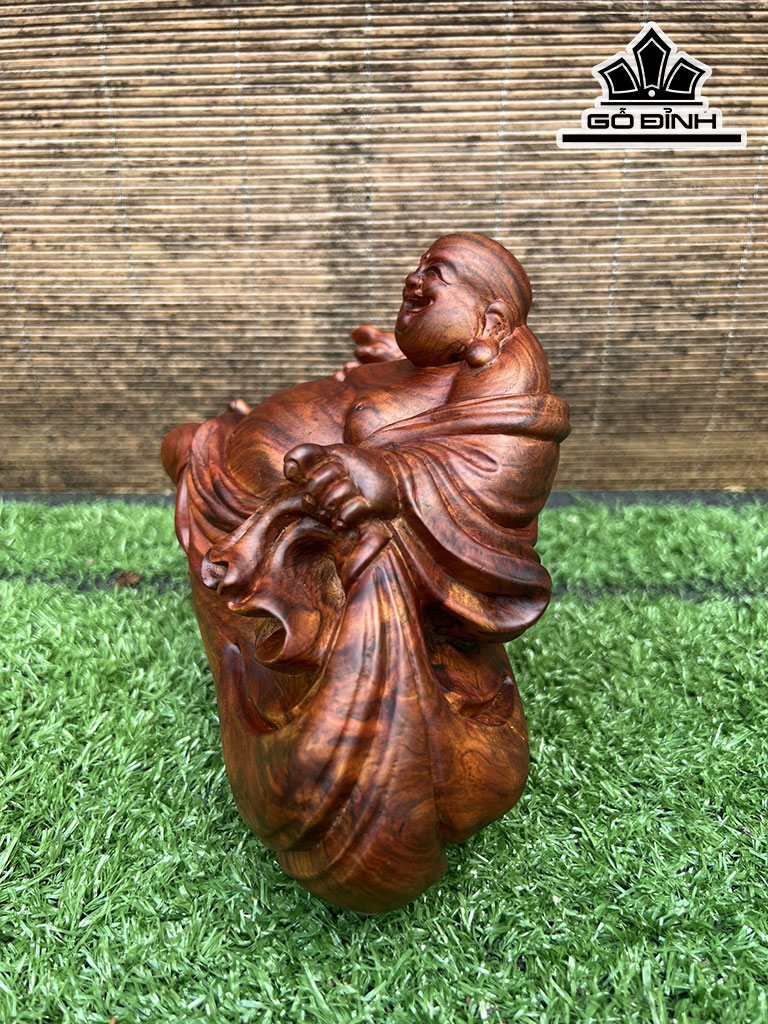 Tượng Phật Di Lặc Gỗ Sưa Cao 15 Ngang 21 Sâu 11,5 (cm)