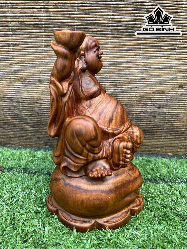 Tượng Phật Di Lặc Gỗ Sưa Cao 19 Ngang 13 Sâu 12 (cm)