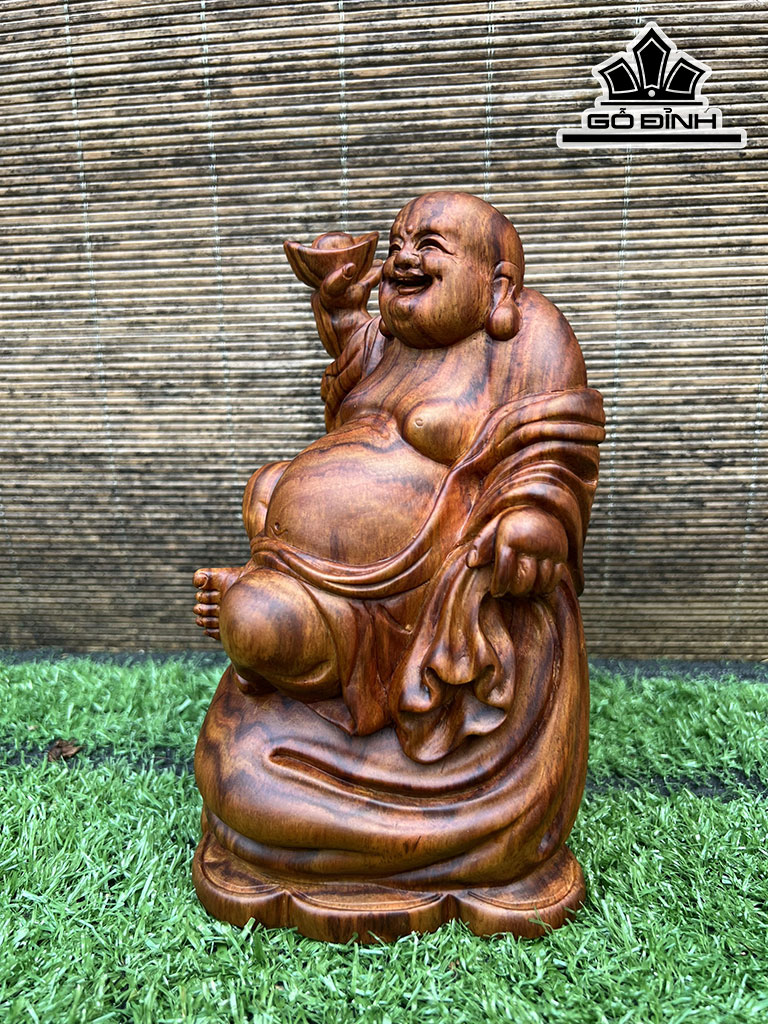 Tượng Phật Di Lặc Gỗ Sưa Cao 19 Ngang 13 Sâu 12 (cm)