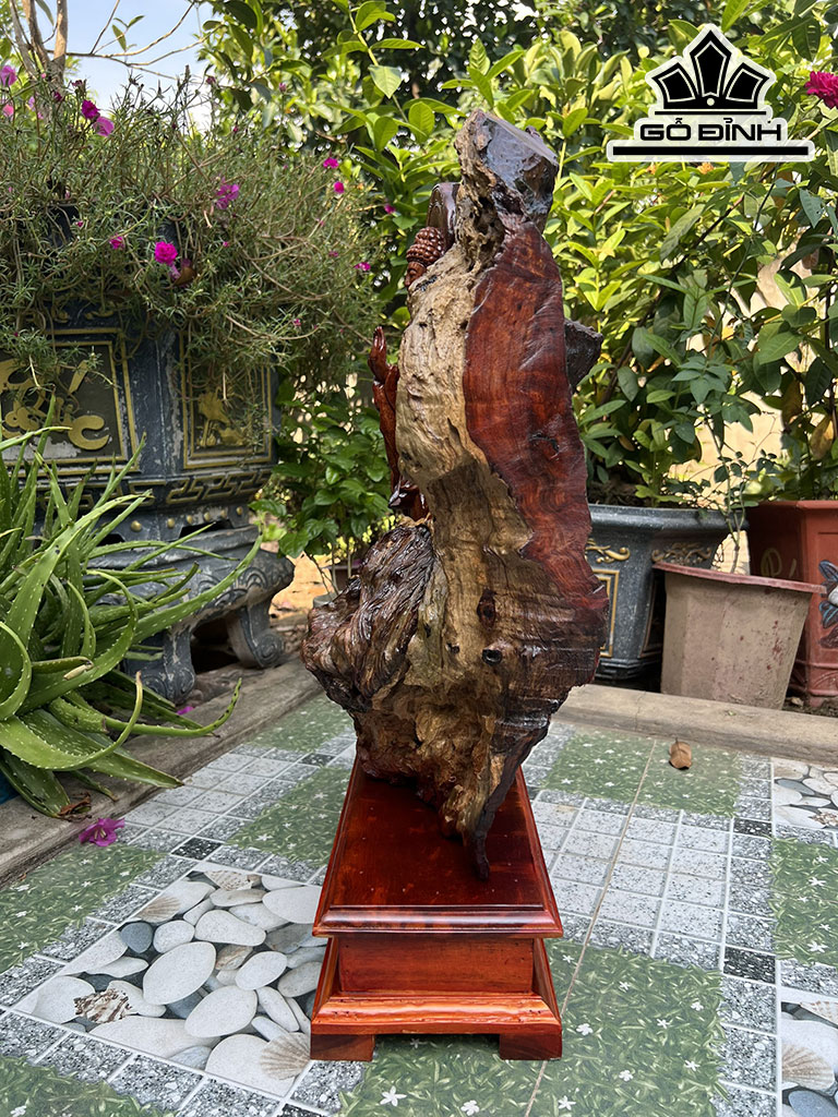 Tượng Phật Tổ Gỗ Hương Cao 51 Ngang 45 Sâu 21 (cm)