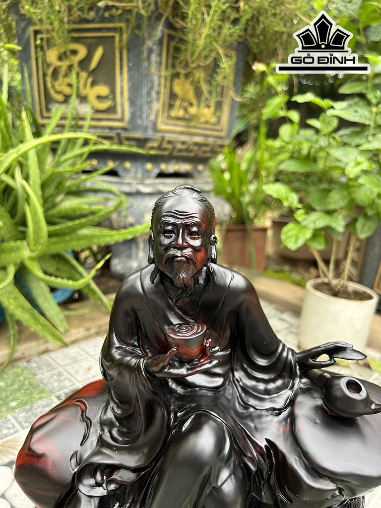 Tượng Thần Trà Gỗ Trắc Cao 29 Ngang 28 Sâu 20 (cm)