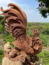 Tượng Gia Đình Gà Gỗ Hương Cao 70 Ngang 35 Sâu 25 (cm)