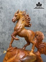 Tượng Ngựa Phong Thủy (Nhất Mã Phi Thiên) Gỗ Hương Cao 42 Ngang 36 Sâu 20 (cm)