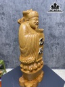 Tượng Thần Tài Gỗ Pơ Mu Cao 68 Ngang 28 Sâu 20 (cm)