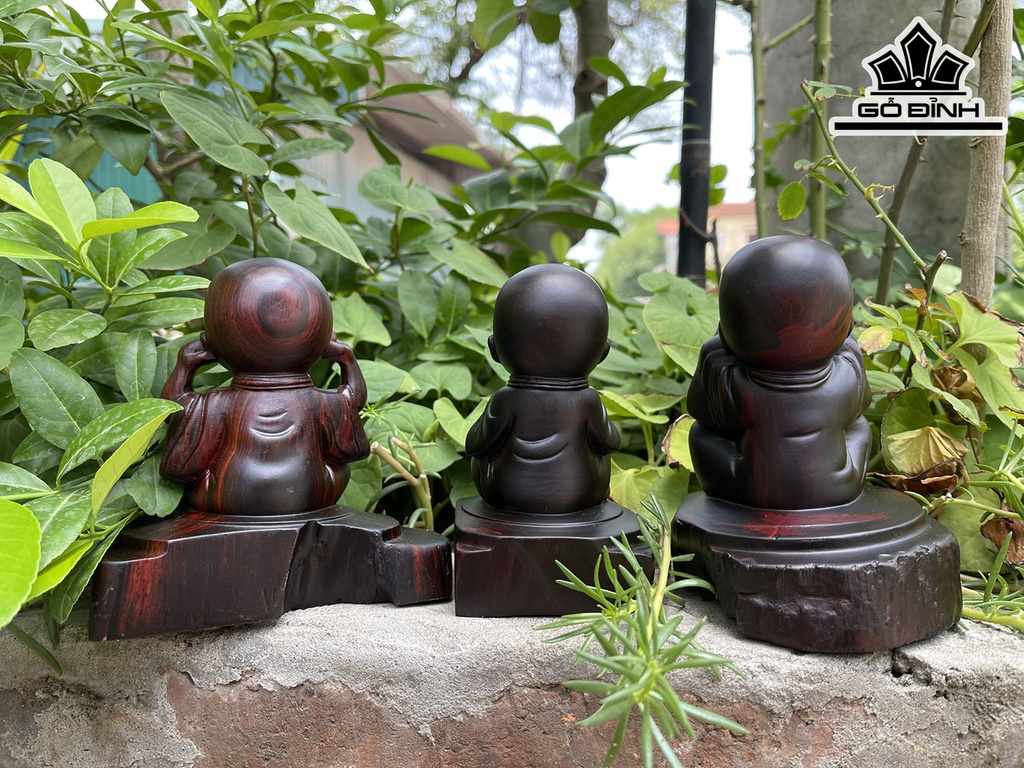 Bộ Tam Không Gỗ Trắc Cao 12 Ngang 10 Sâu 6 (cm)