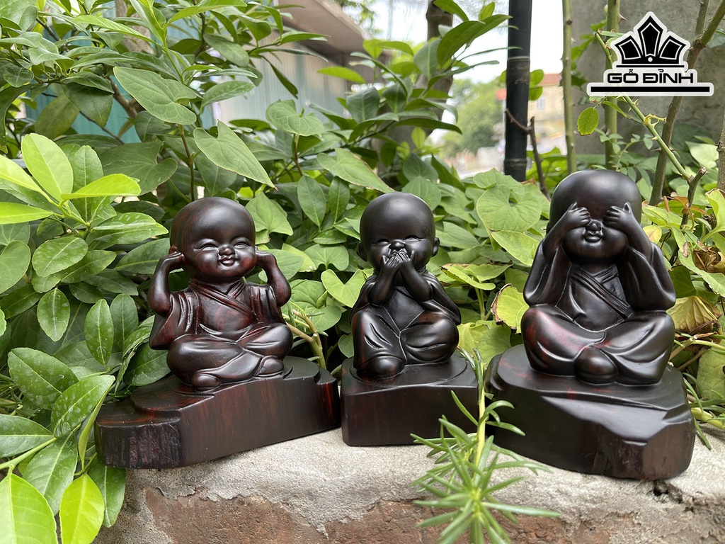 Bộ Tam Không Gỗ Trắc Cao 12 Ngang 10 Sâu 6 (cm)