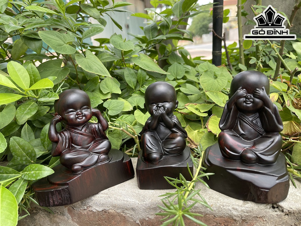 Bộ Tam Không Gỗ Trắc Cao 12 Ngang 10 Sâu 6 (cm)