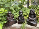 Bộ Tam Không Gỗ Trắc Cao 12 Ngang 10 Sâu 6 (cm)