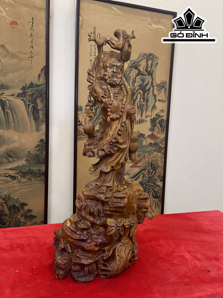 Tượng Đạt Ma Sư Tổ Gỗ Sưa Cao 66 Ngang 30 Sâu 22 (cm)