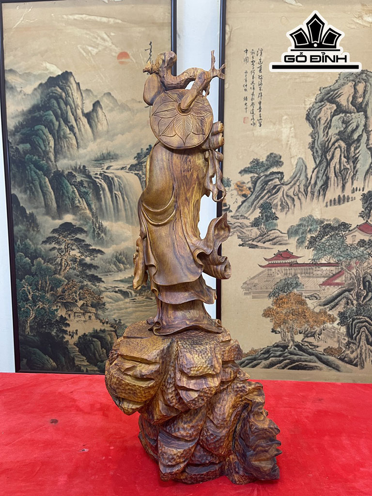 Tượng Đạt Ma Sư Tổ Gỗ Sưa Cao 66 Ngang 30 Sâu 22 (cm)