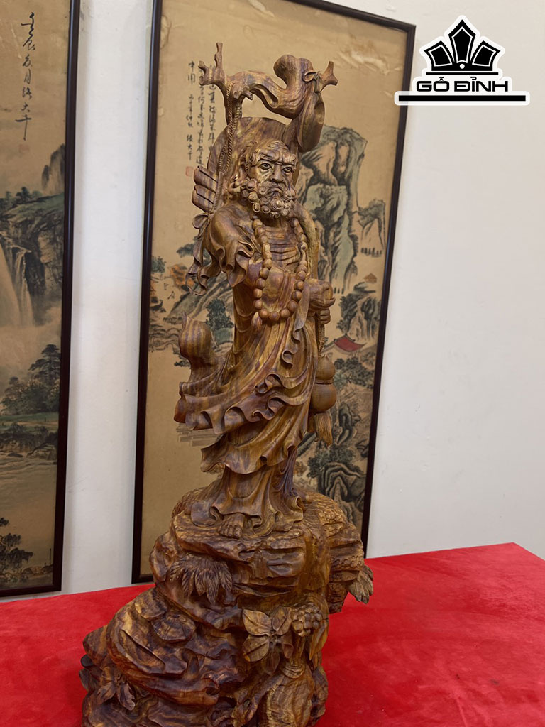 Tượng Đạt Ma Sư Tổ Gỗ Sưa Cao 66 Ngang 30 Sâu 22 (cm)