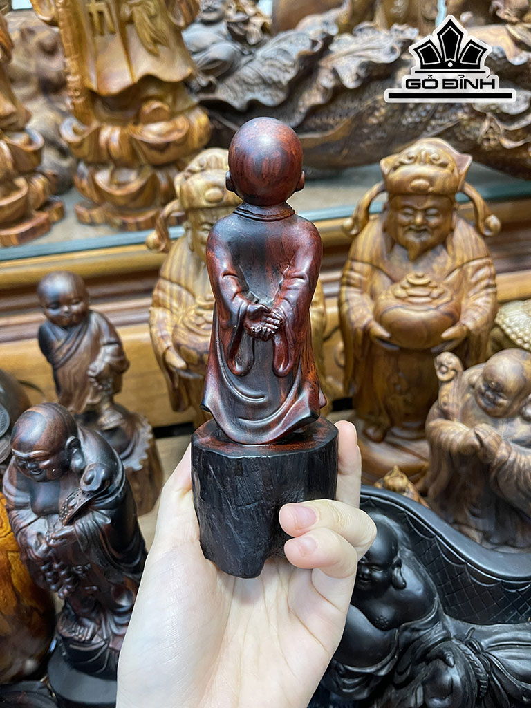 Tượng Tùy Duyên Gỗ Trắc Cao 15 Ngang 6 Sâu 6 (cm)