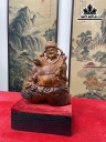 Tượng Thần Tài Gỗ Sưa Cao 26 Ngang 25 Sâu 16 (cm)