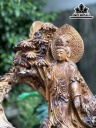 Tượng Phật Bà Quan Âm Gỗ Lũa Bách Xanh Cao 56 Ngang 86 Sâu 50 (cm)