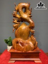 Tượng Nhất Long Quấn Chum Gỗ Hương Cao 76 Ngang 42 Sâu 26 (cm)
