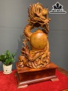 Tượng Nhất Long Quấn Chum Gỗ Hương Cao 76 Ngang 42 Sâu 26 (cm)