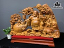 Tượng Phật Di Lặc Tam Phúc Gỗ Hương Cao 52 Ngang 95 Sâu 25 (cm)