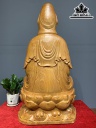 Tượng Quán Thế Âm Bồ Tát Ngự Đài Sen Gỗ Ngọc Am Cao 76 Ngang 41 Sâu 30 (cm)