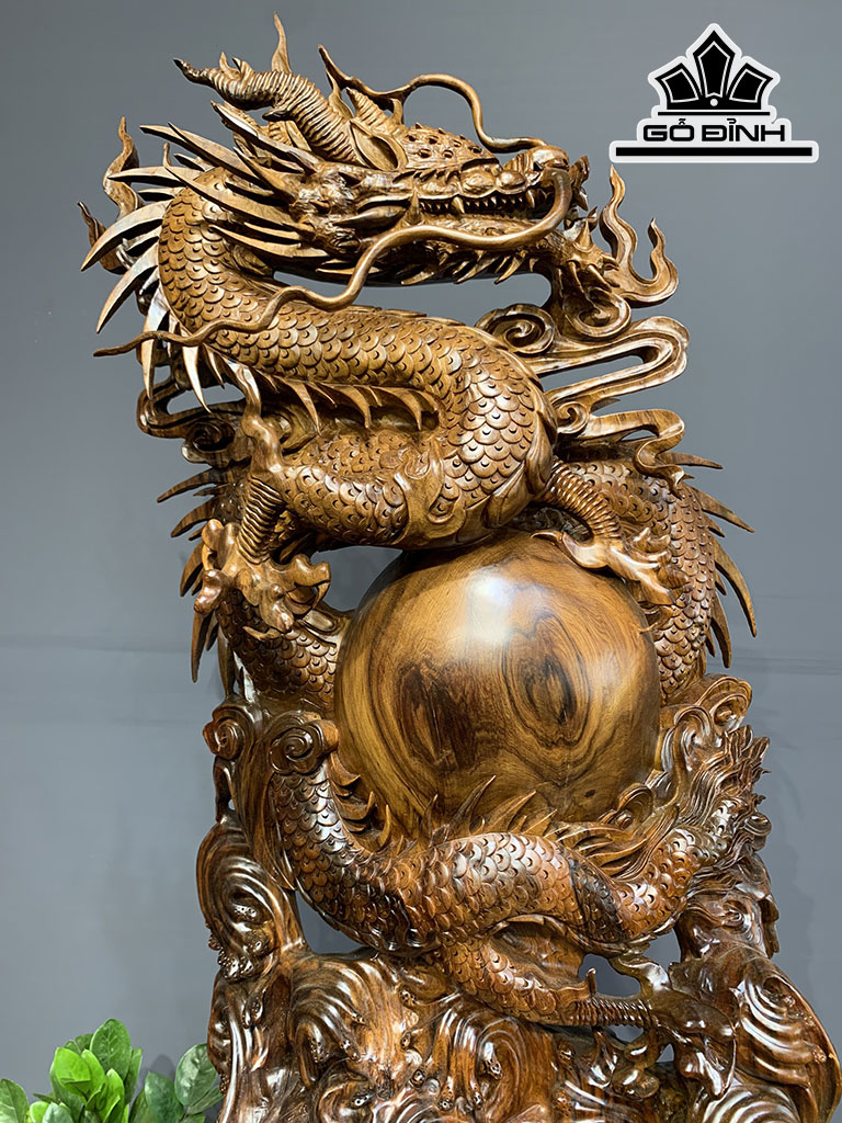 Tượng Rồng ( Nhất Long) Gỗ Bách Xanh Cao 105 Ngang 45 Sâu 24 (cm)