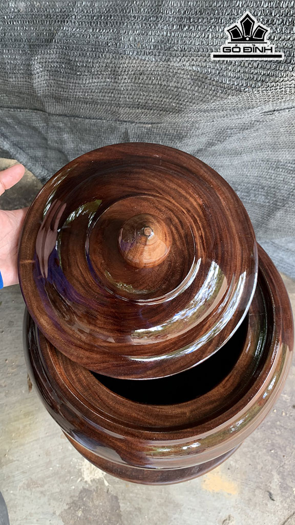 Bình Ủ Trà Gỗ Lim Cao 37 Đường Kính 30 (cm)