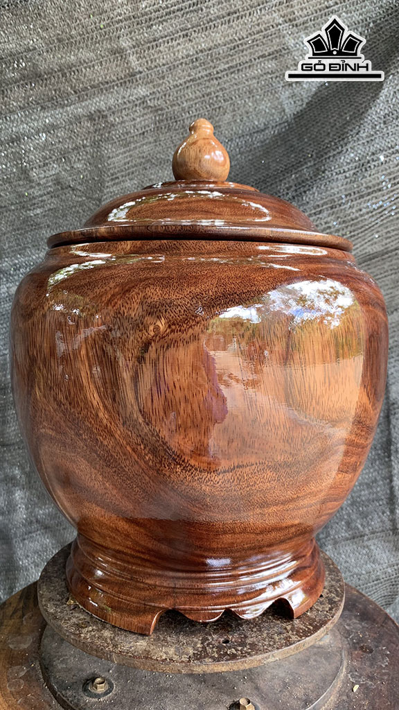 Bình Ủ Trà Gỗ Lim Cao 37 Đường Kính 30 (cm)