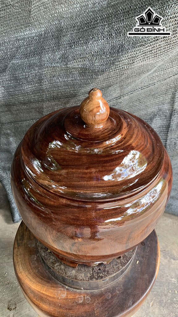 Bình Ủ Trà Gỗ Lim Cao 37 Đường Kính 30 (cm)