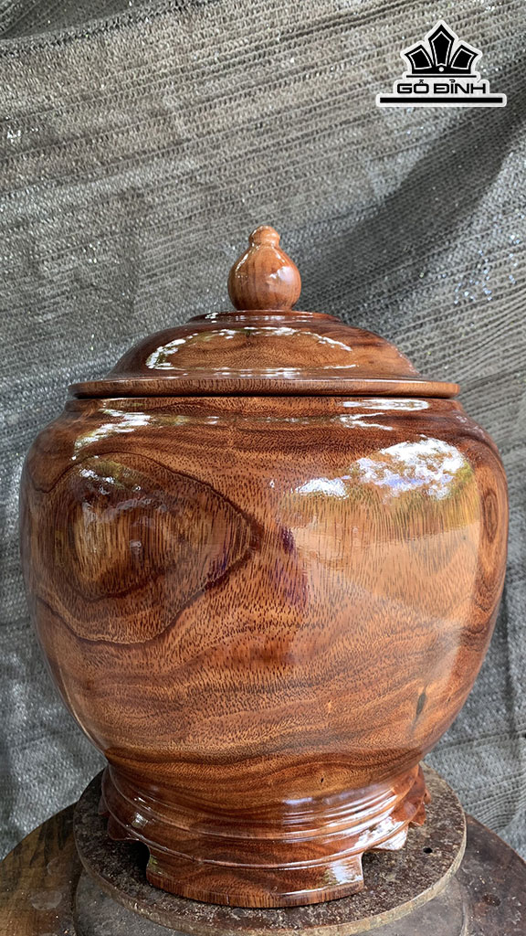 Bình Ủ Trà Gỗ Lim Cao 37 Đường Kính 30 (cm)