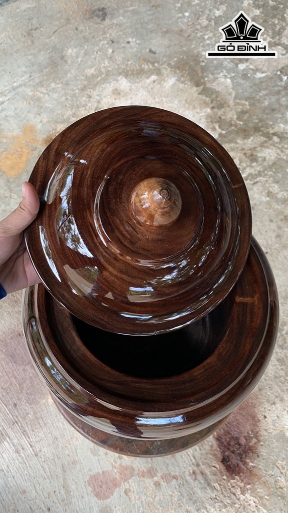 Bình Ủ Trà Gỗ Lim Cao 37 Đường Kính 30 (cm)