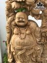 Tượng Phật Di Lặc Tam Phúc Gỗ Ngọc Am Cao 99 Ngang 50 Sâu 25 (cm)