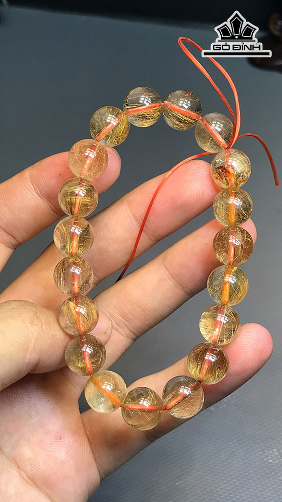 Vòng Tay Đá Thạch Anh Tóc Vàng Đường Kính Hạt 10,5 (cm) 31,6g
