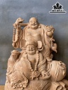 Song Hỷ Tượng Di Lặc Thần Tài Gỗ Ngọc Am Cao 66 Ngang 55 Sâu 40 (cm)