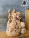 Song Hỷ Tượng Di Lặc Thần Tài Gỗ Ngọc Am Cao 66 Ngang 55 Sâu 40 (cm)