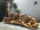 Tượng Cửu Phúc Rước Đèn Trung Thu Gỗ Bách Xanh Cao 40 Ngang 90 Sâu 23 (cm)
