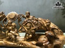 Tượng Cửu Phúc Rước Đèn Trung Thu Gỗ Bách Xanh Cao 40 Ngang 90 Sâu 23 (cm)