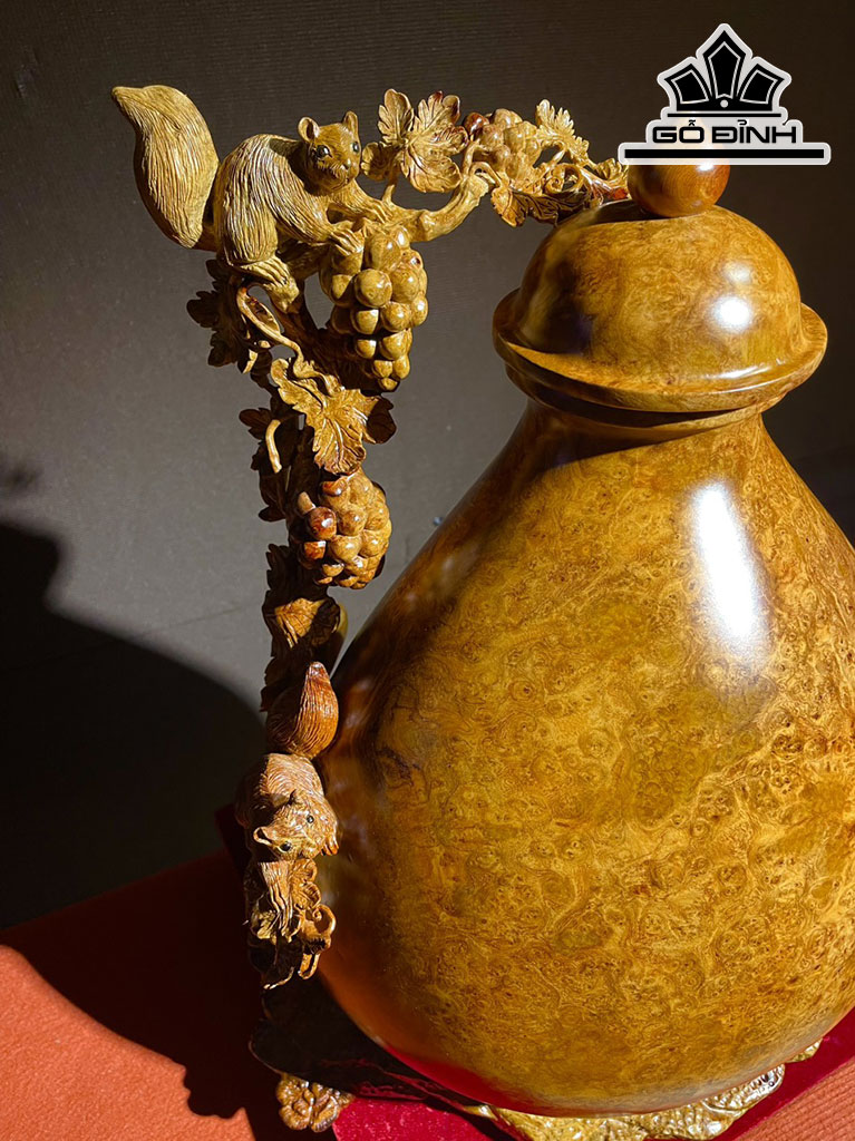 Chum Nho Sóc Gỗ Nu Hương Cao 50 Ngang 50 Sâu 32 (cm)