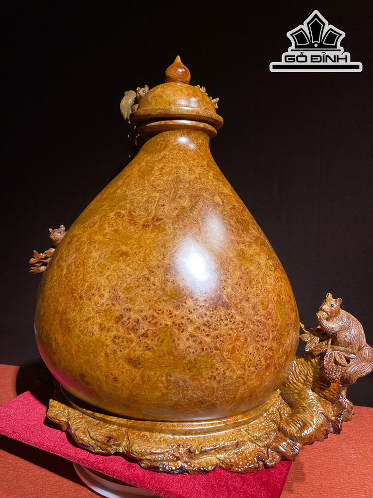 Chum Nho Sóc Gỗ Nu Hương Cao 50 Ngang 50 Sâu 32 (cm)